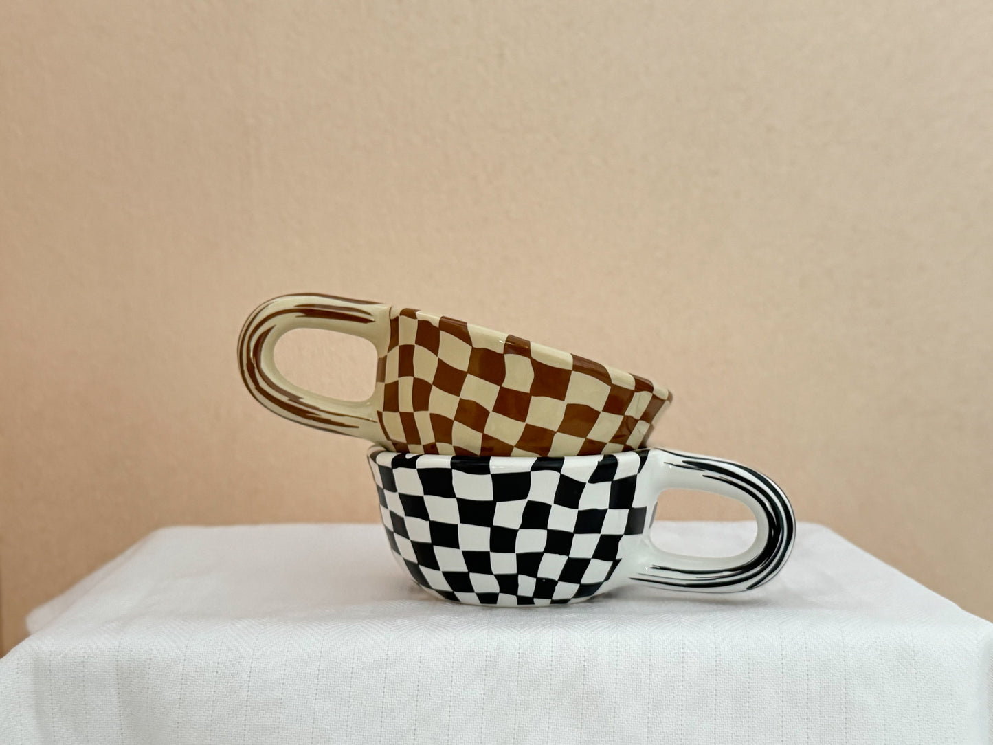 Handcrafted Checkered Ceramic Series