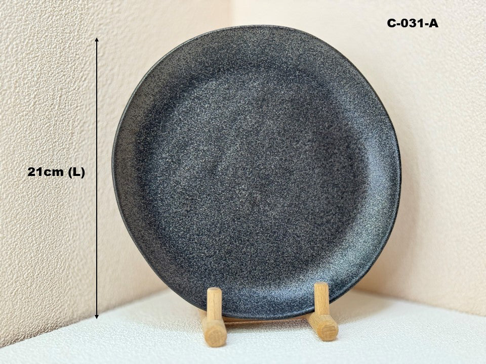 Midnight Elegance Ceramic Dinner Plate