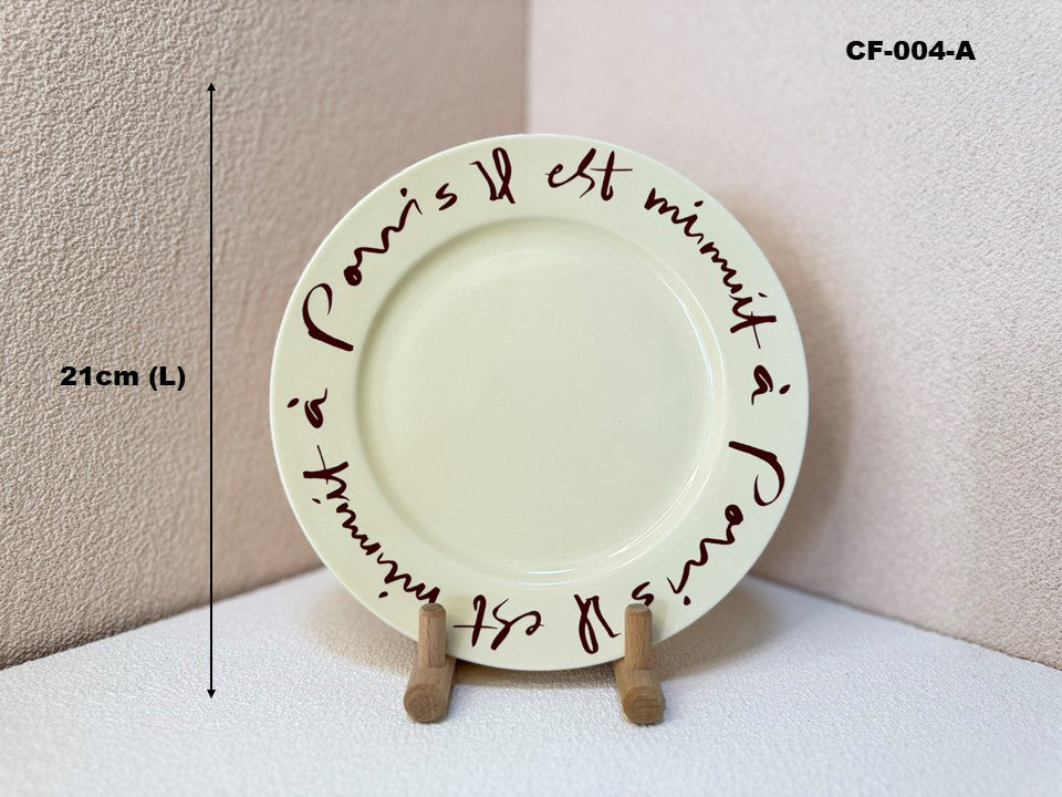 Parisian Café Ceramic Round Plate / Oval plate
