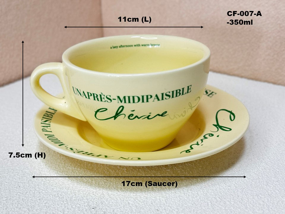 Après-Midi Ceramic Cup and Saucer Set