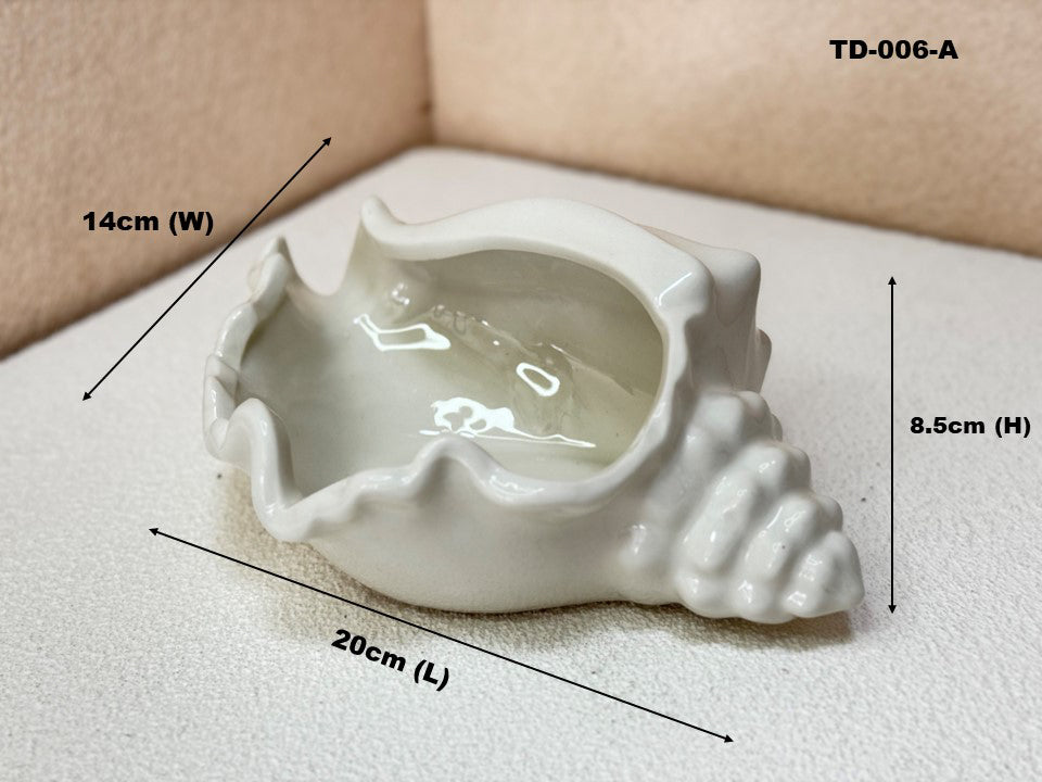 Ceramic Conch Shell Bowl