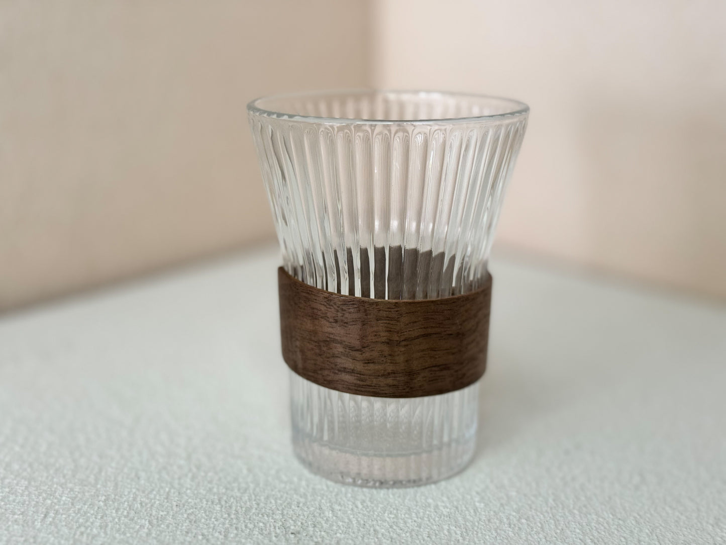 Wood Accent Rubbed Glass