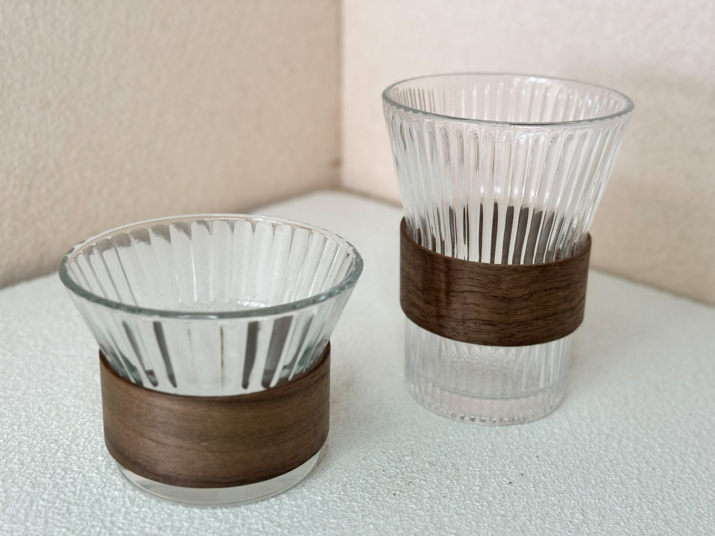 Wood Accent Rubbed Glass