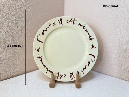 Parisian Café Ceramic Round Plate / Oval plate