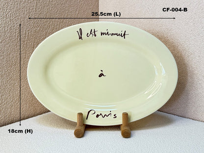 Parisian Café Ceramic Round Plate / Oval plate
