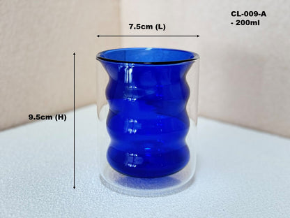 AzureWave Double Wall Glass Cup