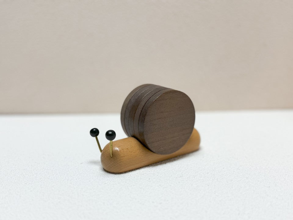 Whimsy Wooden Snail Coaster Set