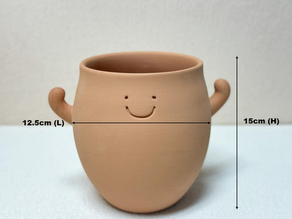 Happy Face Terracotta Planter