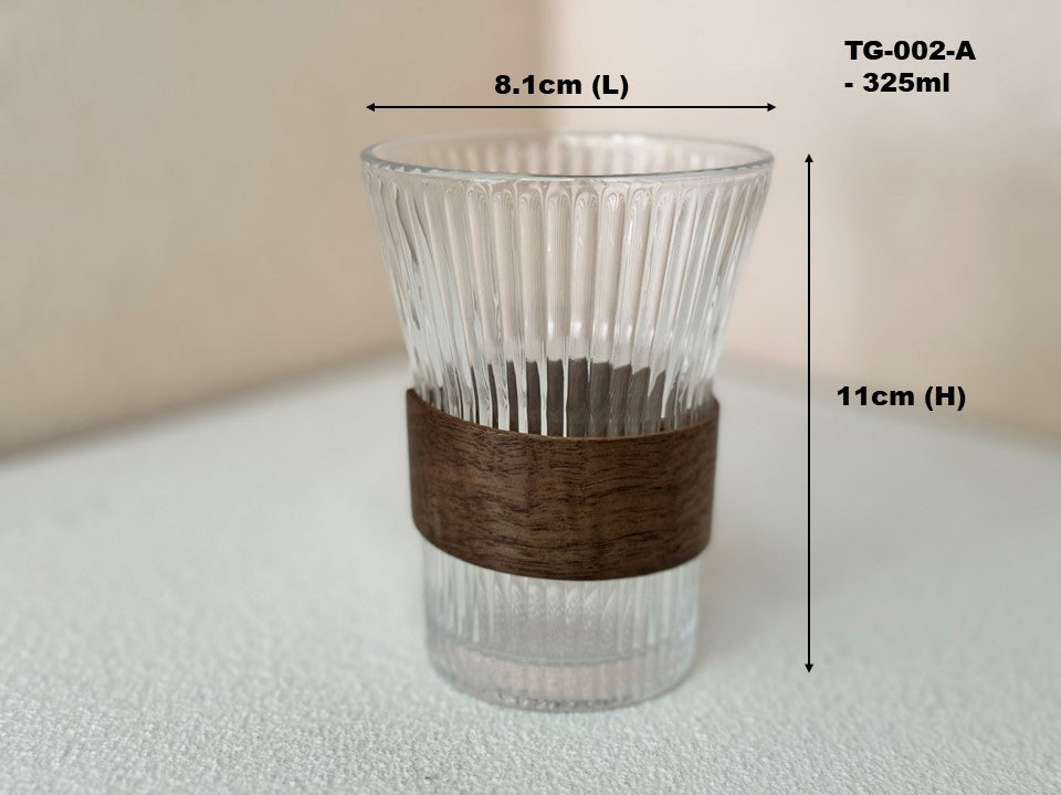 Wood Accent Rubbed Glass