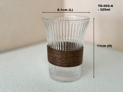 Wood Accent Rubbed Glass