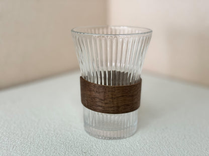 Wood Accent Rubbed Glass