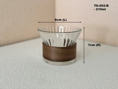 Wood Accent Rubbed Glass