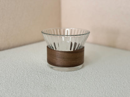 Wood Accent Rubbed Glass
