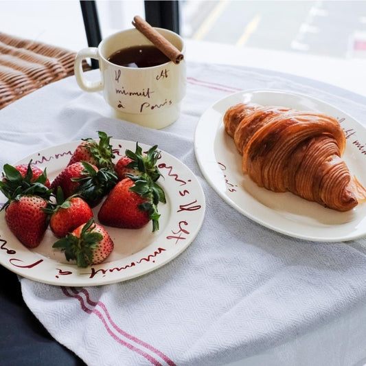Parisian Café Ceramic Round Plate / Oval plate