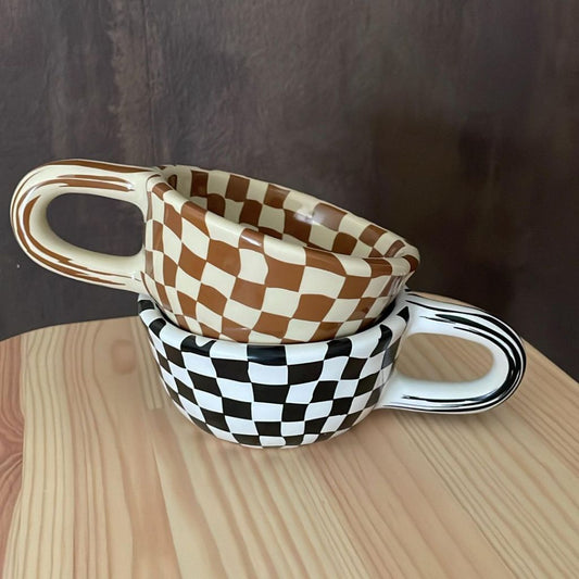 Handcrafted Checkered Ceramic Series