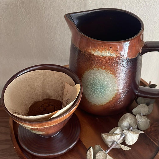 Earth Tone Ceramic Coffee Drip Set
