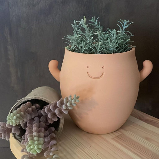 Happy Face Terracotta Planter
